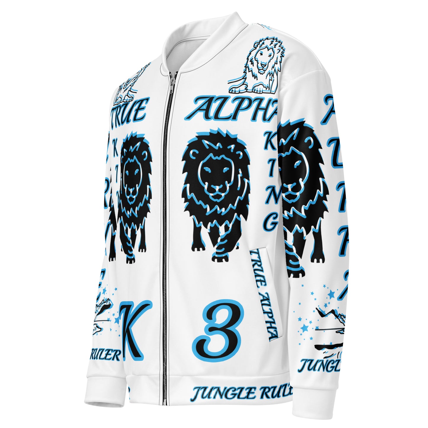 3TG True Alpha (Sky Realm Dark King Lineage Lion Print) Bomber Jacket