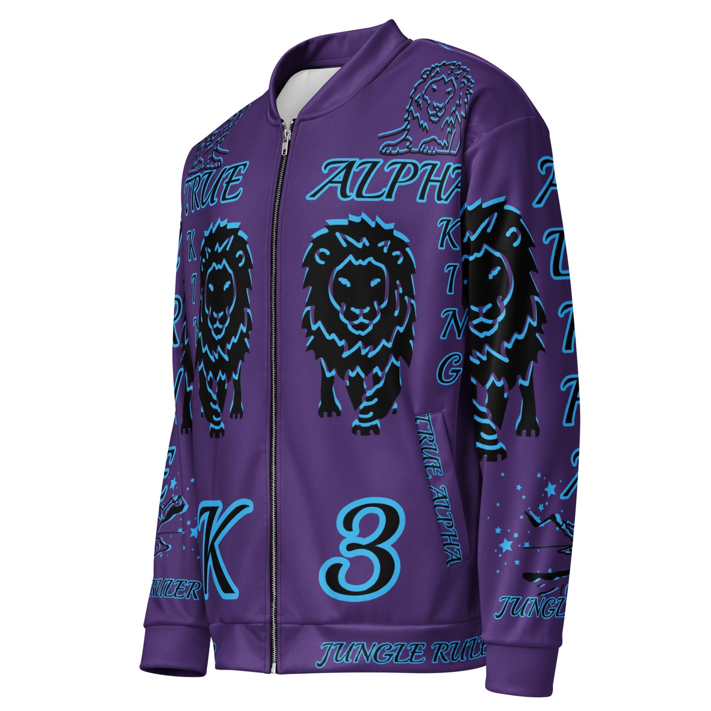 3TG True Alpha (Mystic Realm Dark King Lineage Lion Print) Bomber Jacket