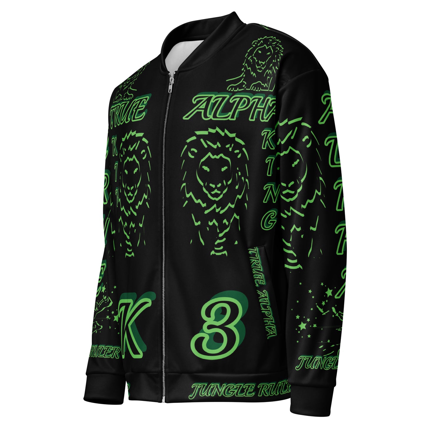 3TG True Alpha (Forrest Realm Dark King Lineage Lion Print) Bomber Jacket