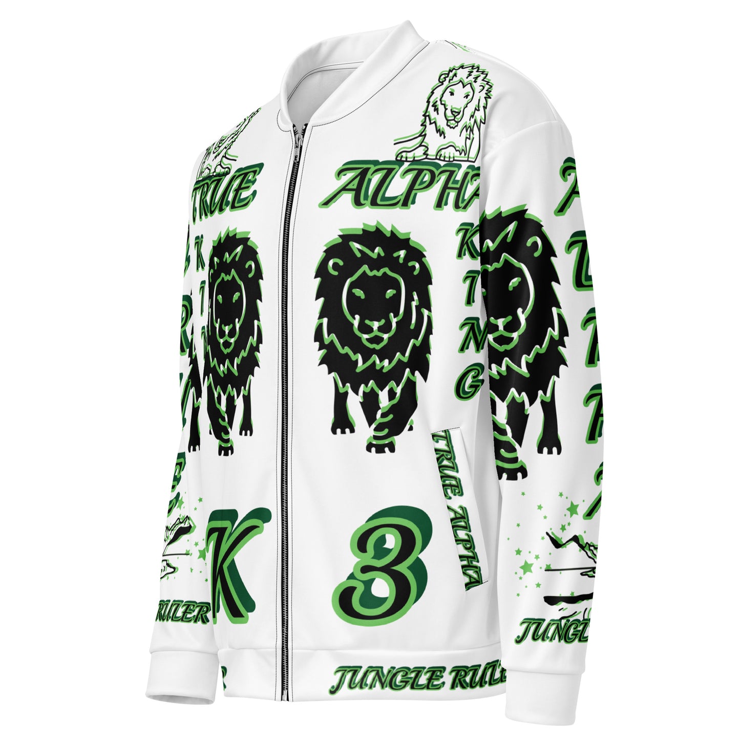 3TG True Alpha (Forrest Realm Light King Lineage Lion Print) Bomber Jacket