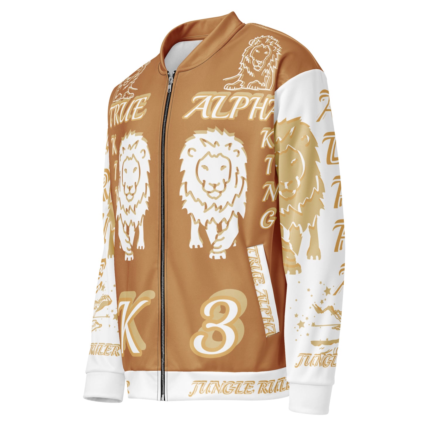 3TG True Alpha (Peanut Butter Cream King Lineage Lion Print) Bomber Jacket