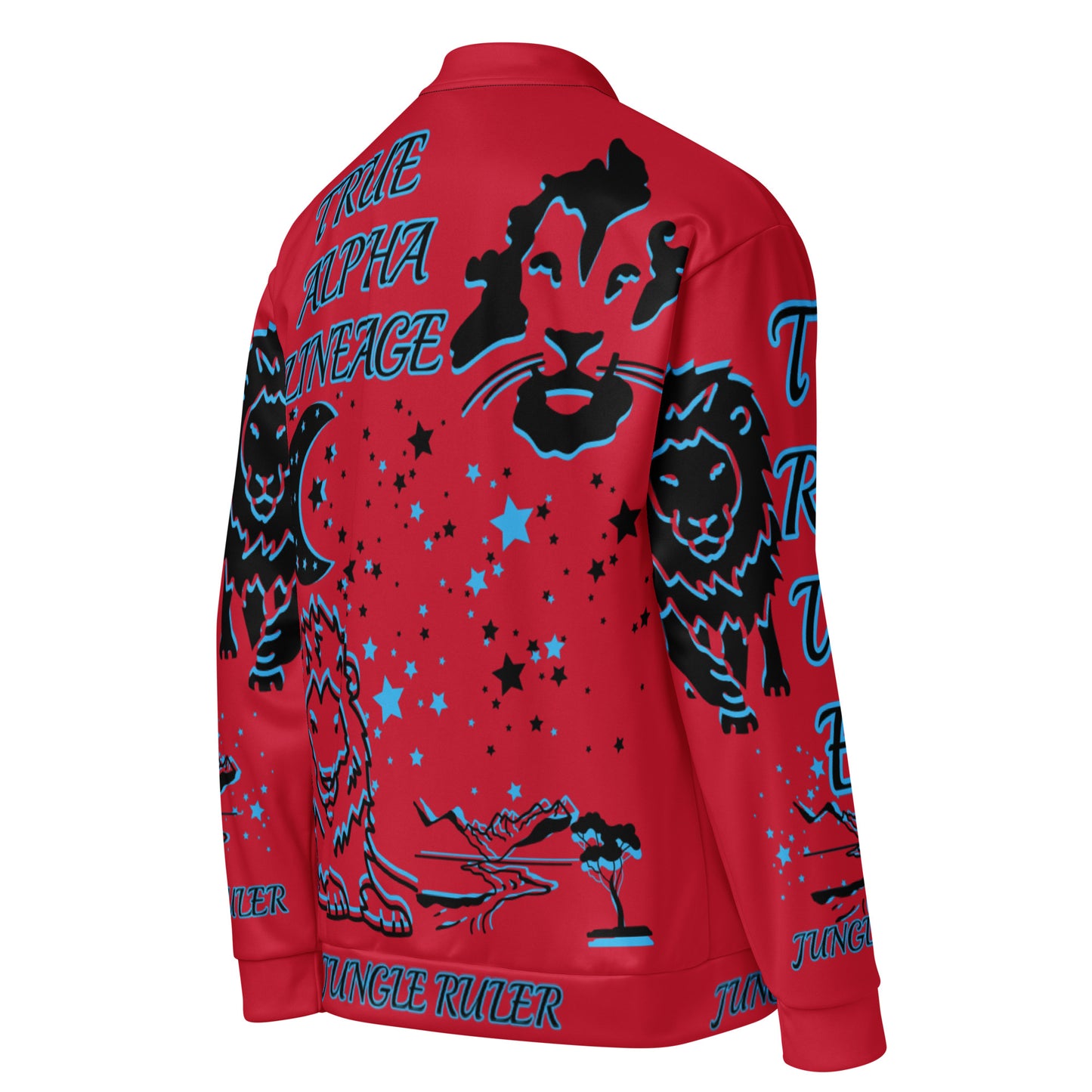 3TG True Alpha (Fire Realm Dark King Lineage Lion Print) Bomber Jacket