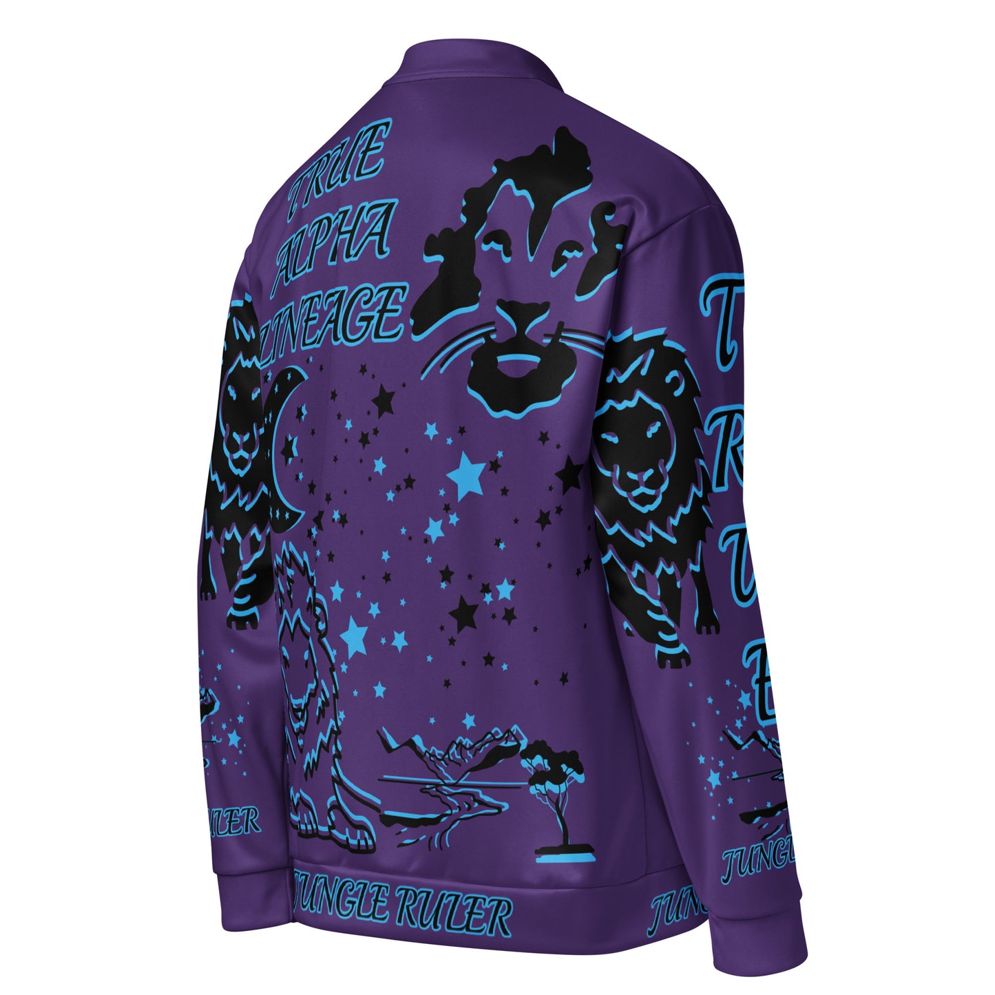 3TG True Alpha (Mystic Realm Dark King Lineage Lion Print) Bomber Jacket