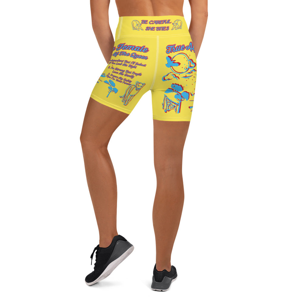 3TG True Alpha Female (Dreamy Lemon Drop Haze Lioness Edition) Yoga Shorts