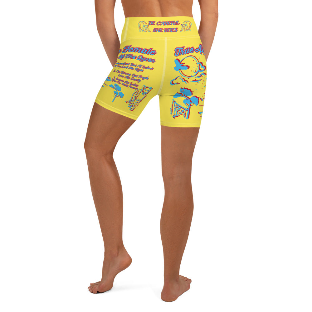 3TG True Alpha Female (Dreamy Lemon Drop Haze Lioness Edition) Yoga Shorts