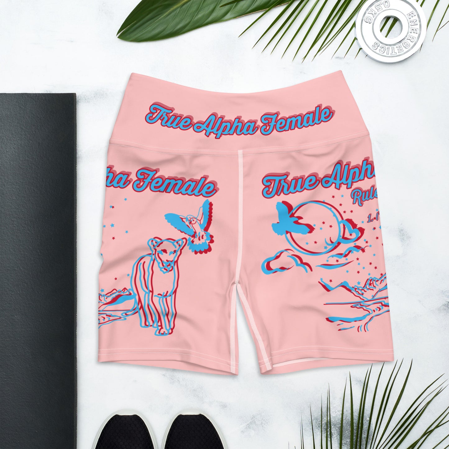 3TG True Alpha Female (Dreamy Peach Pie Haze Lioness Edition) Yoga Shorts