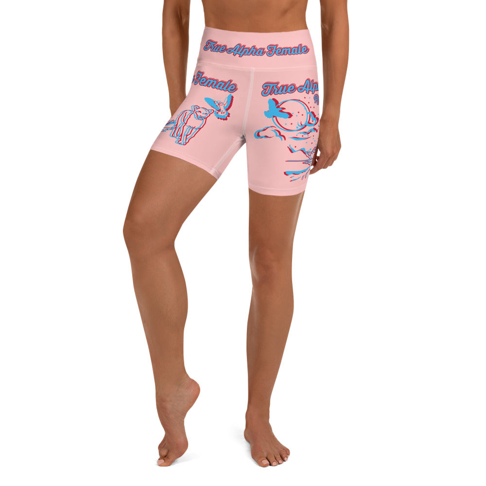 3TG True Alpha Female (Dreamy Peach Pie Haze Lioness Edition) Yoga Shorts