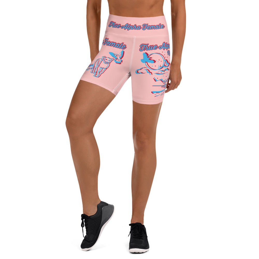 3TG True Alpha Female (Dreamy Peach Pie Haze Lioness Edition) Yoga Shorts
