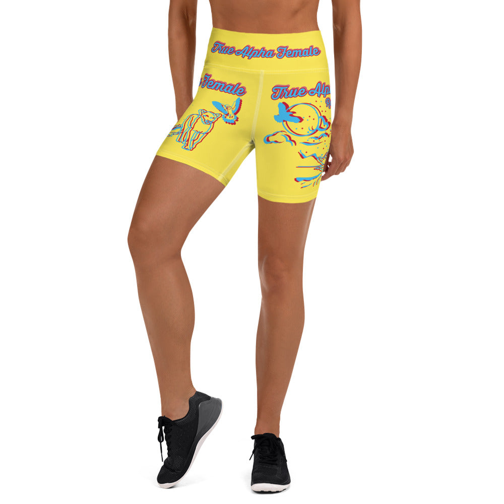 3TG True Alpha Female (Dreamy Lemon Drop Haze Lioness Edition) Yoga Shorts