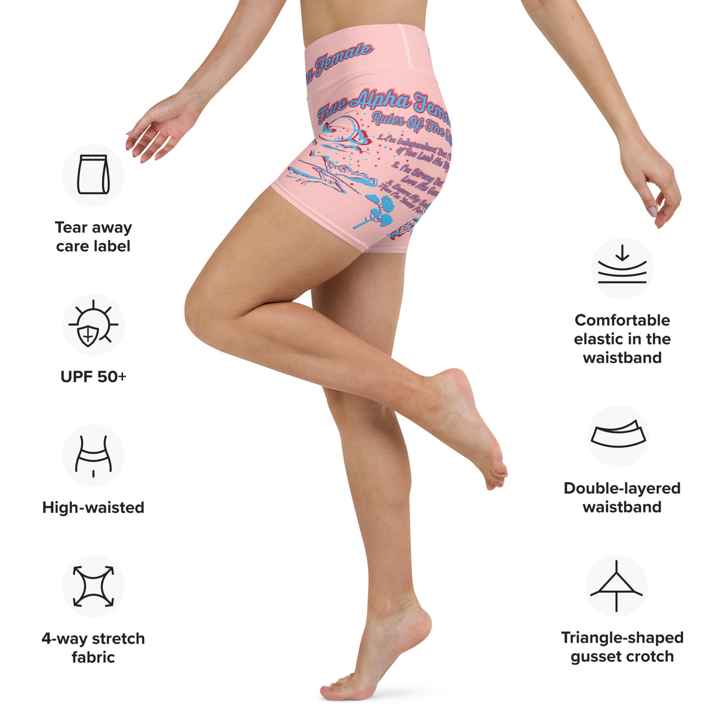 3TG True Alpha Female (Dreamy Peach Pie Haze Lioness Edition) Yoga Shorts