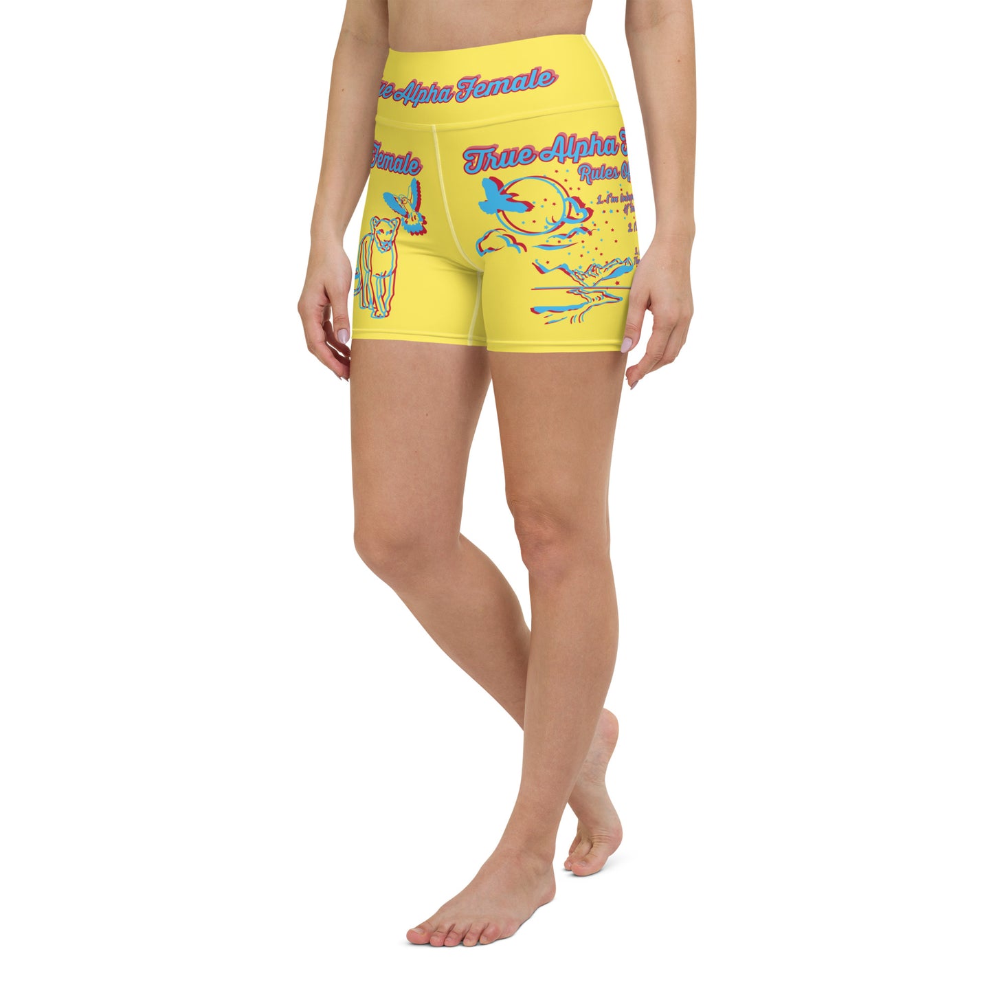 3TG True Alpha Female (Dreamy Lemon Drop Haze Lioness Edition) Yoga Shorts