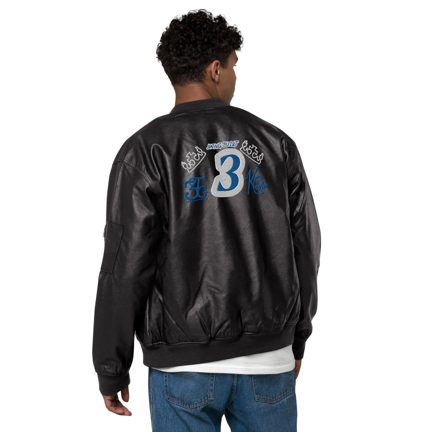 3TG King Built Leather Bomber Jacket