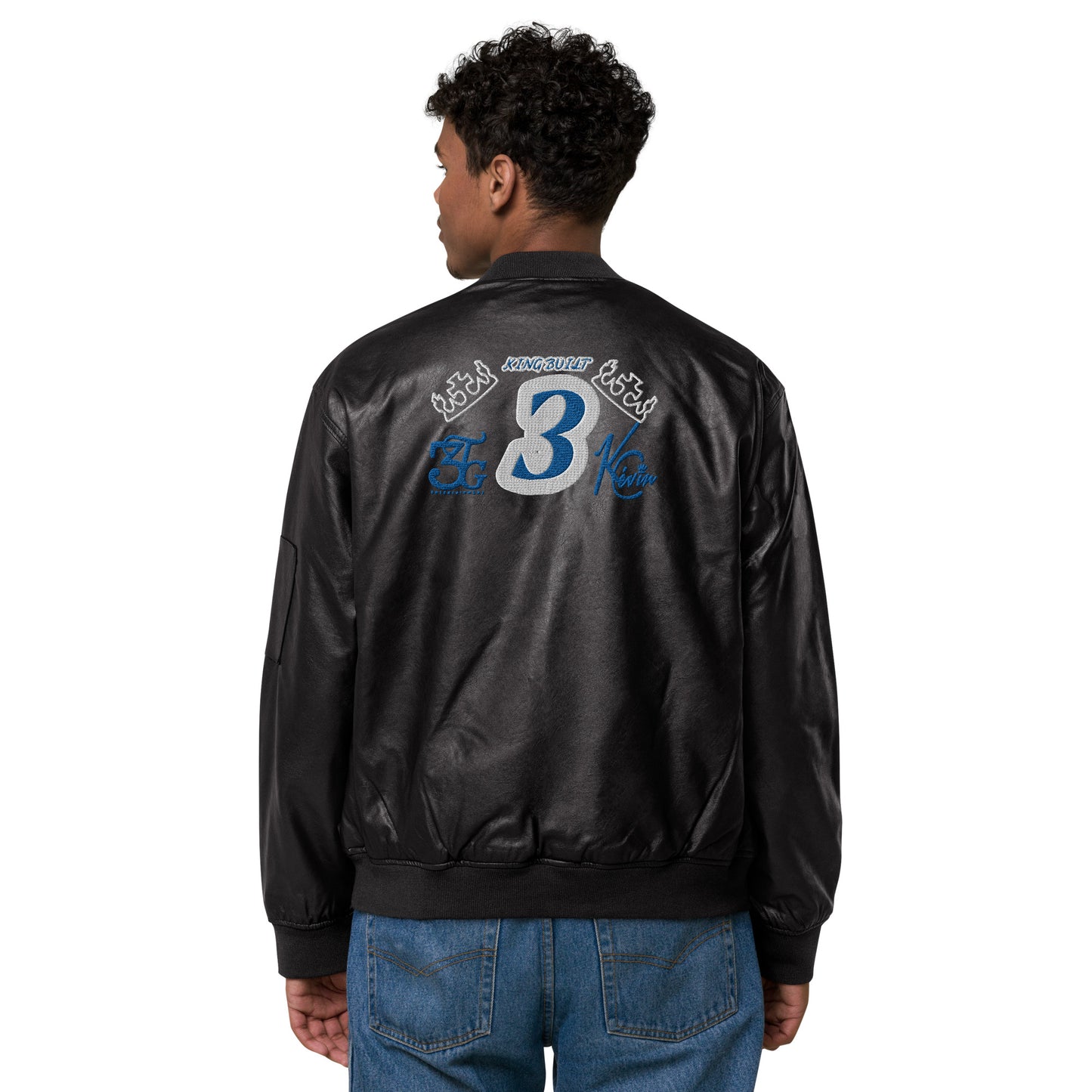 3TG King Built Leather Bomber Jacket