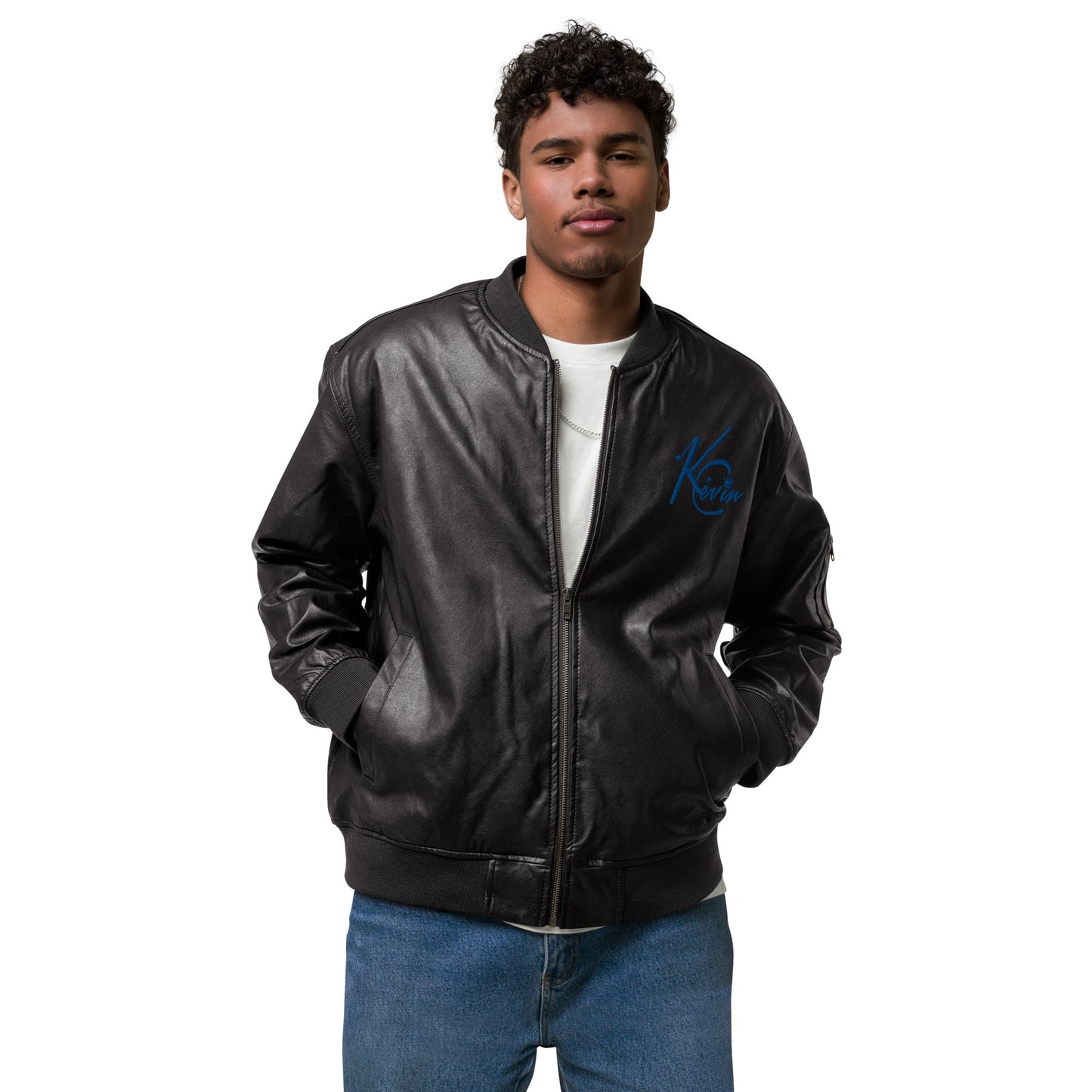 3TG King Built Leather Bomber Jacket