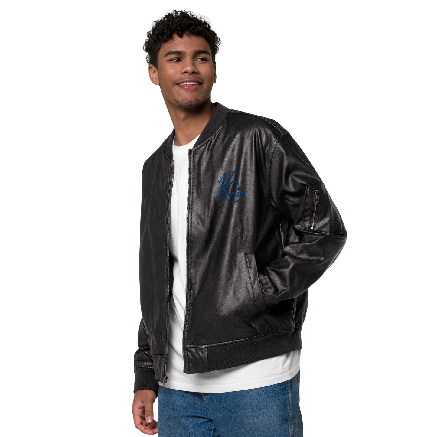 3TG King Built Leather Bomber Jacket