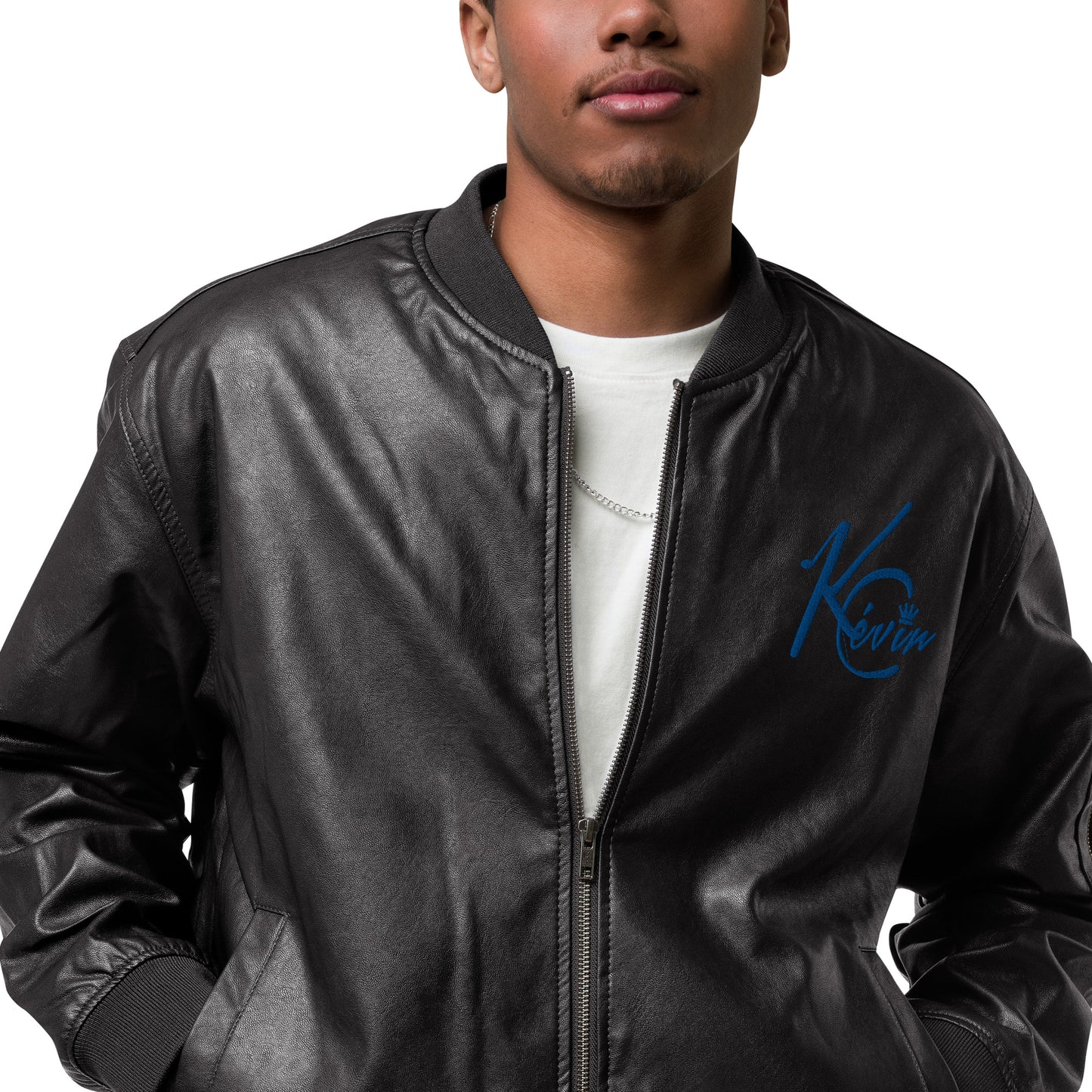 3TG King Built Leather Bomber Jacket