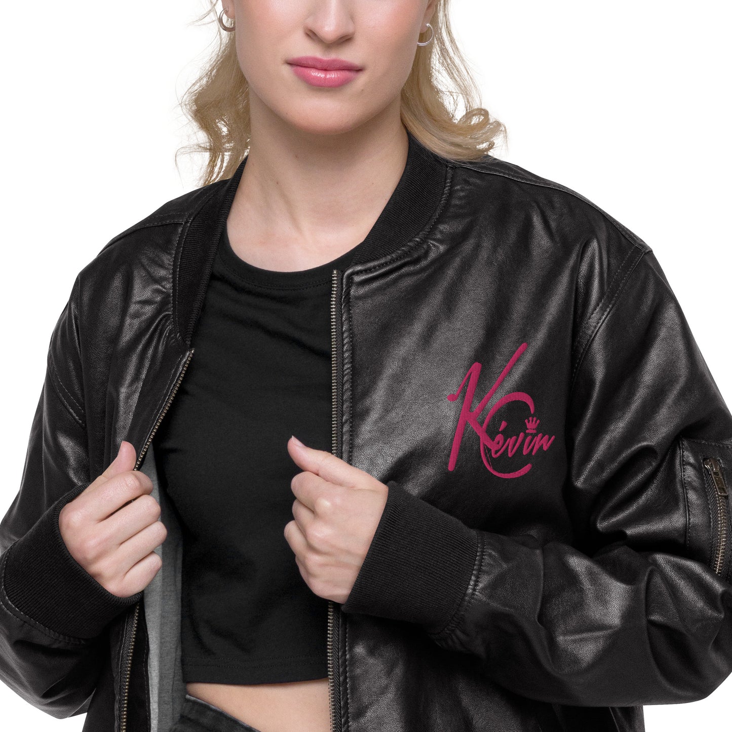 3TG True Queen Leather Bomber Jacket