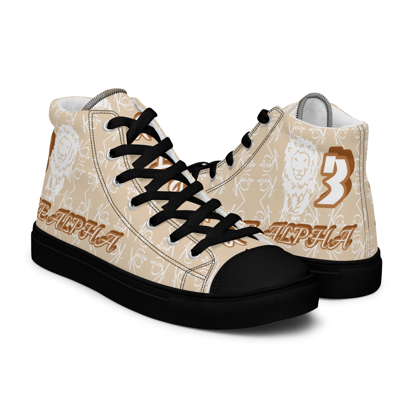 3TG True Alpha (Desert Lion Print Edition) Men’s high top shoes