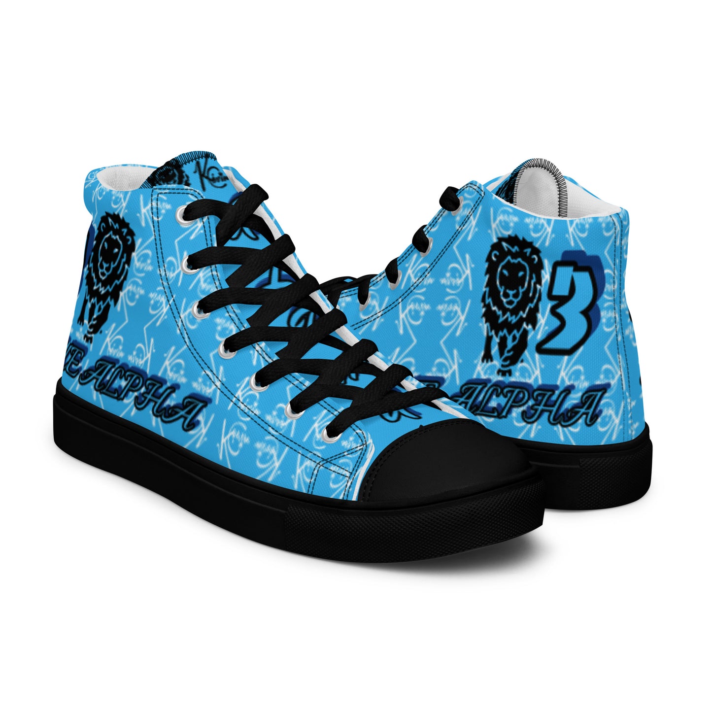 3TG True Alpha (True Blue Lion Print Edition) Men’s high top shoes