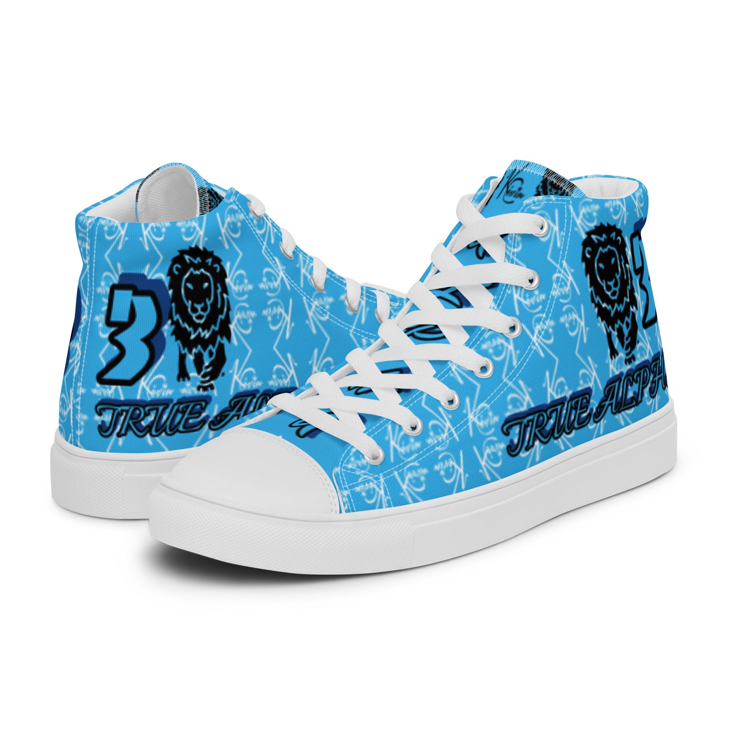 3TG True Alpha (True Blue Lion Print Edition) Men’s high top shoes