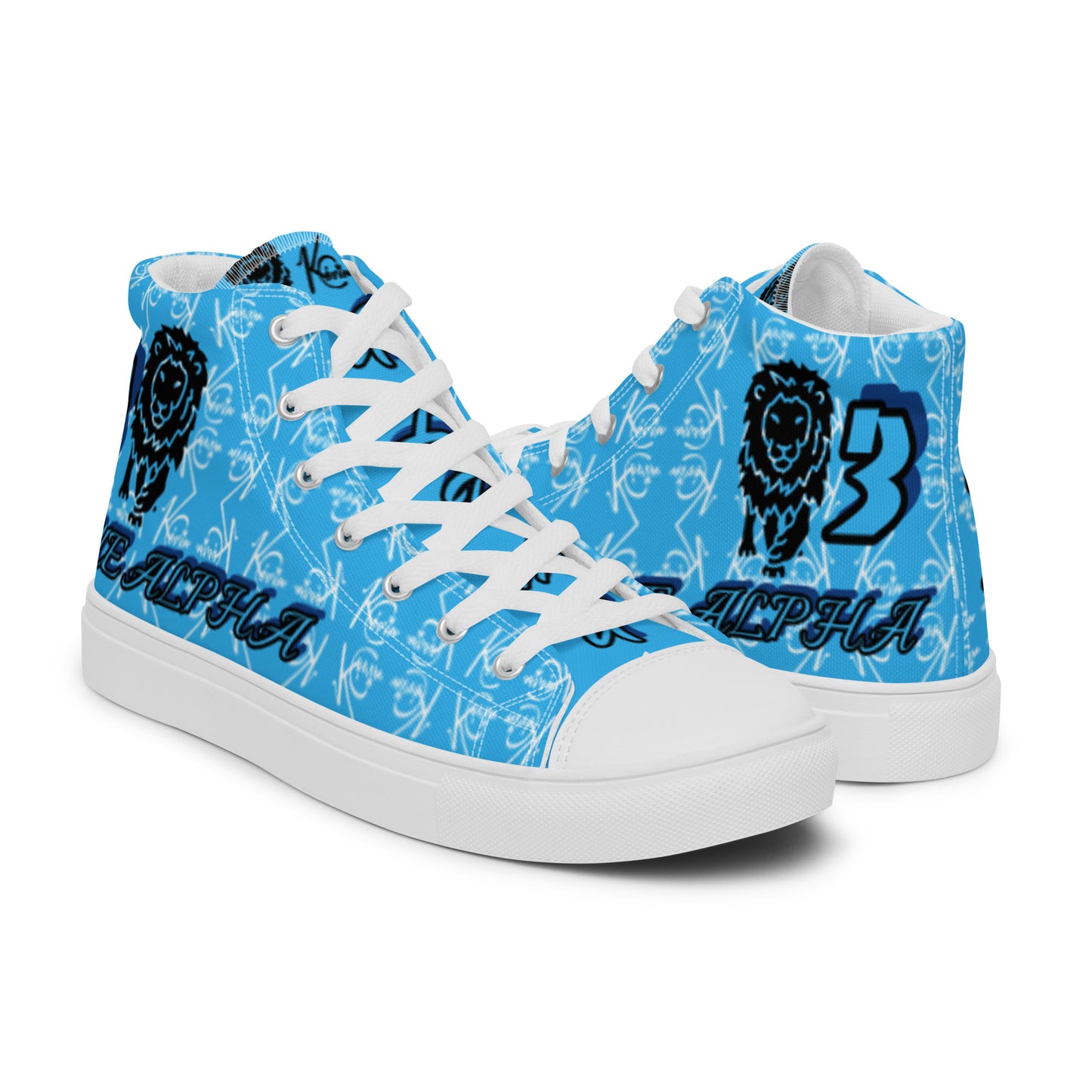 3TG True Alpha (True Blue Lion Print Edition) Men’s high top shoes