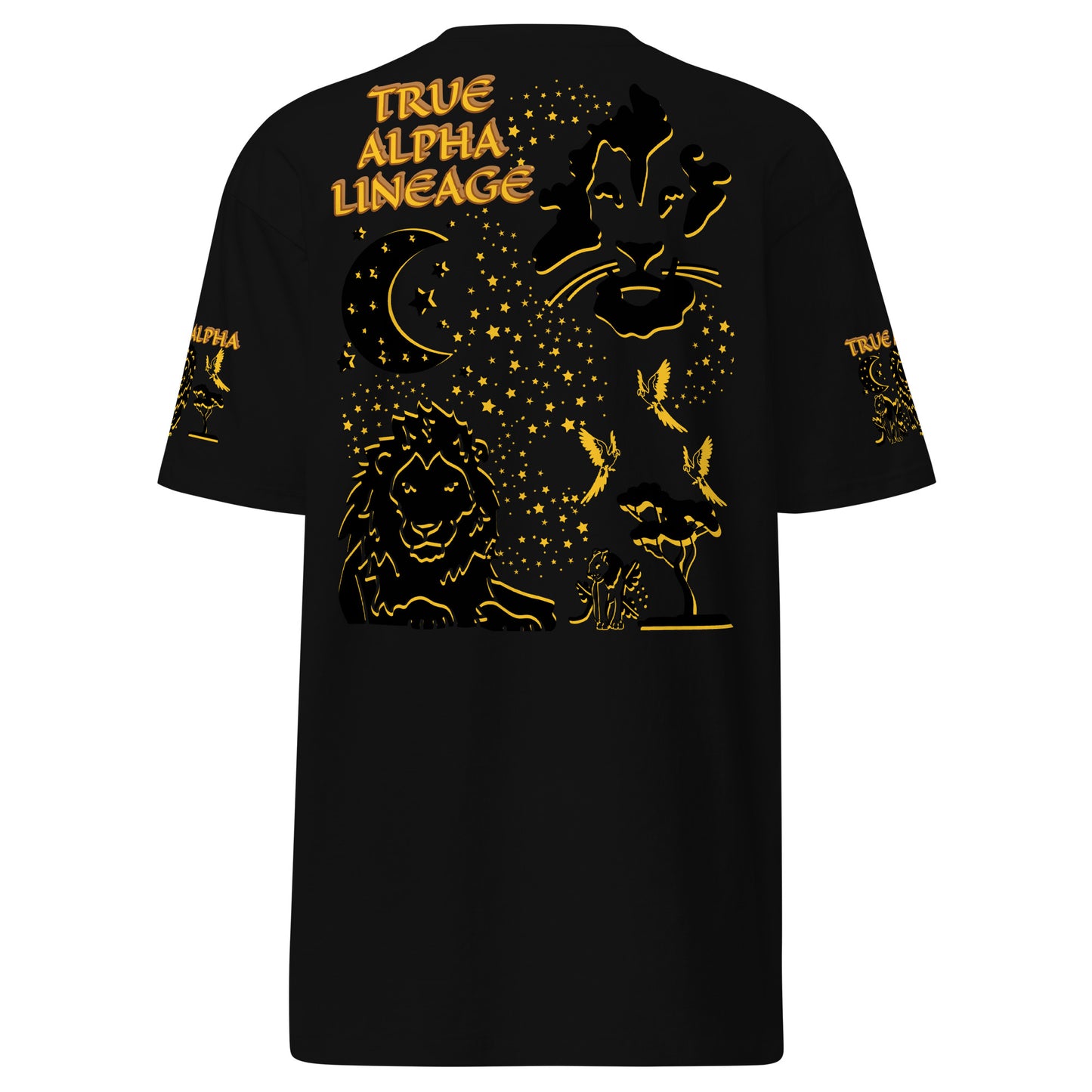 3TG True Alpha (Melanated Dark King Lineage Lion Print) T-Shirt