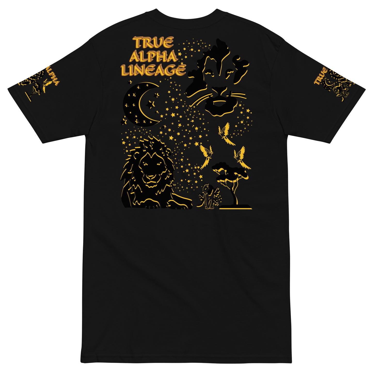 3TG True Alpha (Melanated Dark King Lineage Lion Print) T-Shirt