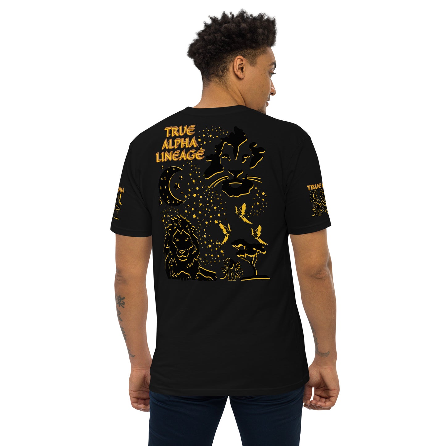 3TG True Alpha (Melanated Dark King Lineage Lion Print) T-Shirt