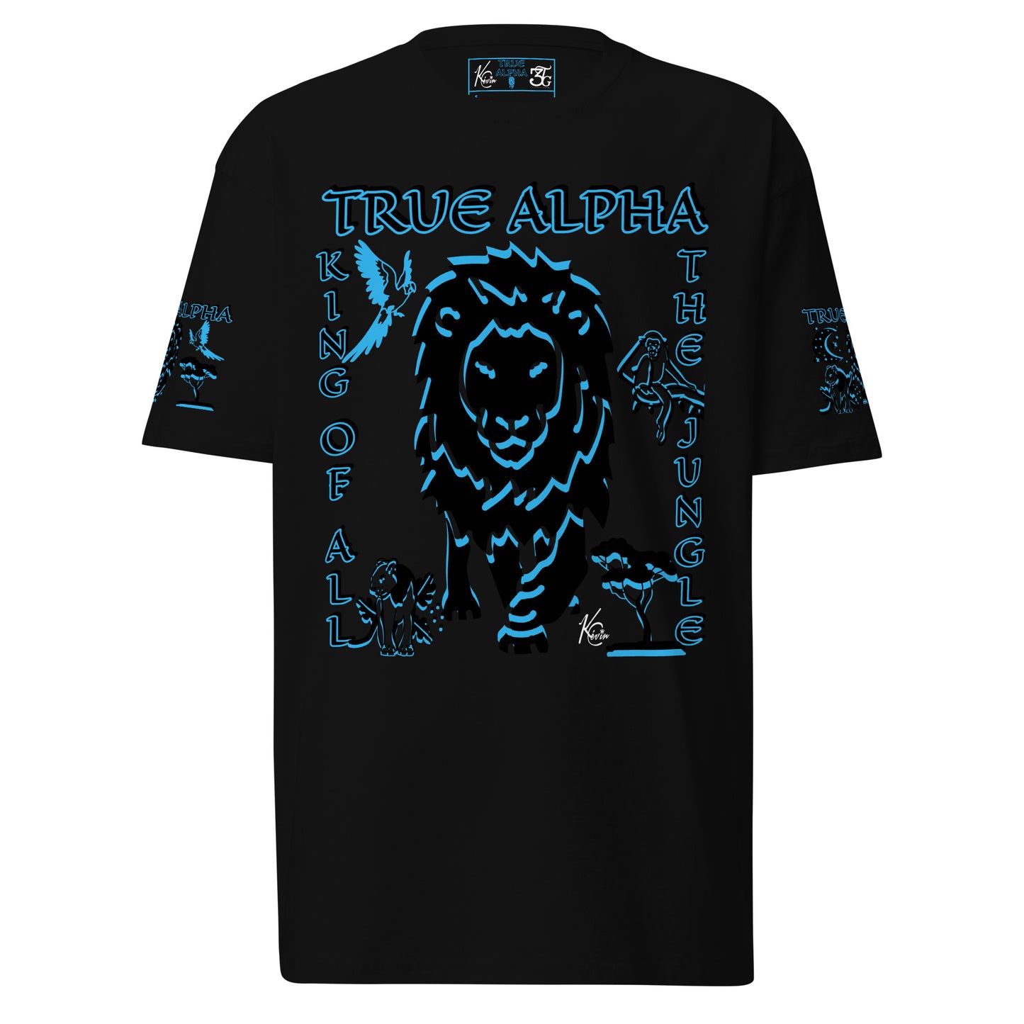 3TG True Alpha (Dark King Lineage Lion Print) T-Shirt