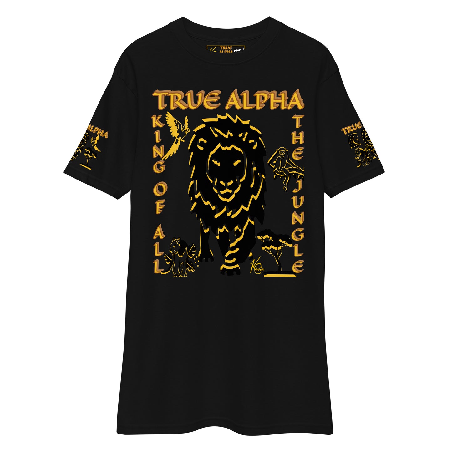 3TG True Alpha (Melanated Dark King Lineage Lion Print) T-Shirt