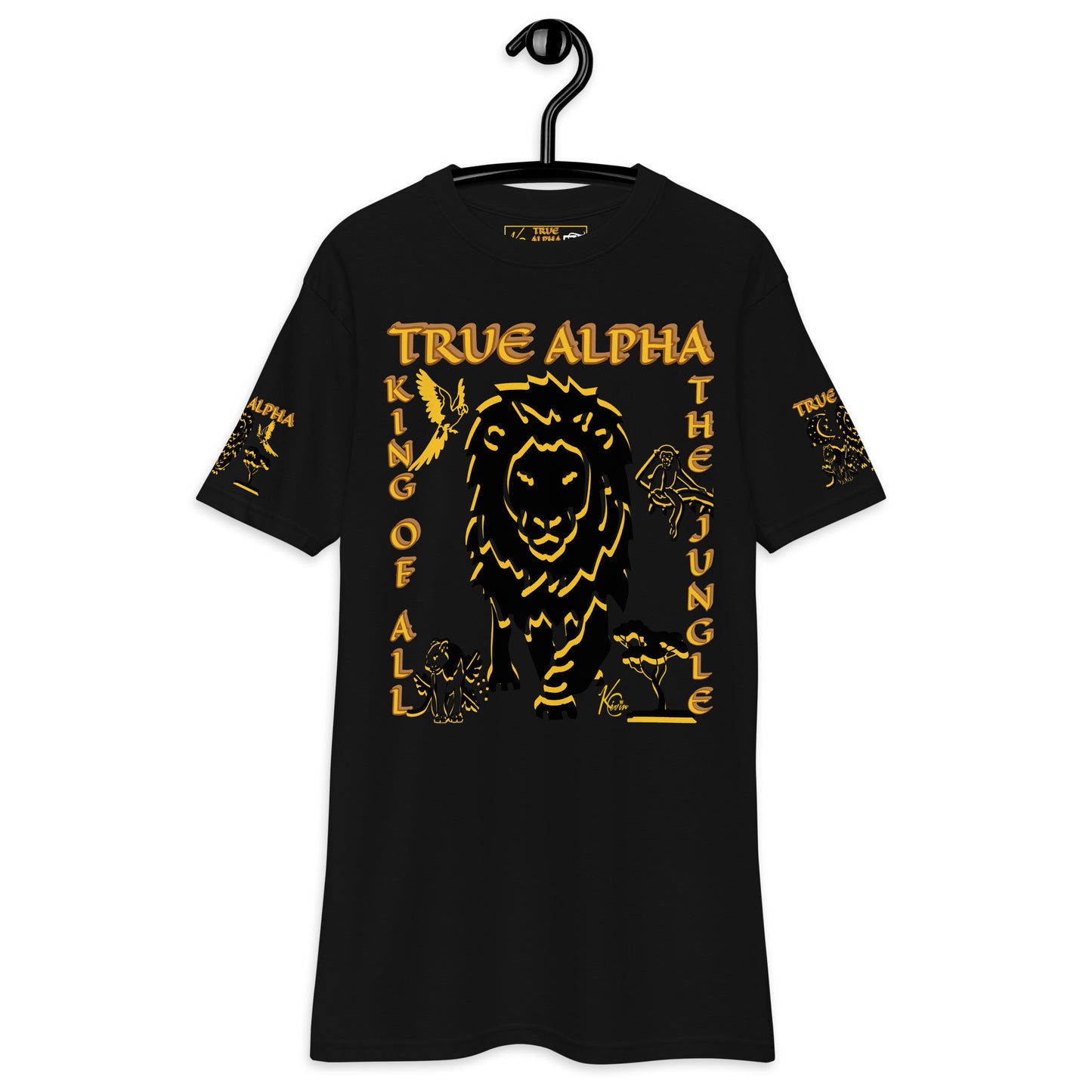 3TG True Alpha (Melanated Dark King Lineage Lion Print) T-Shirt