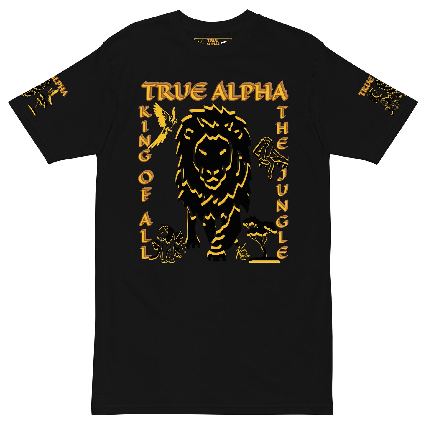 3TG True Alpha (Melanated Dark King Lineage Lion Print) T-Shirt