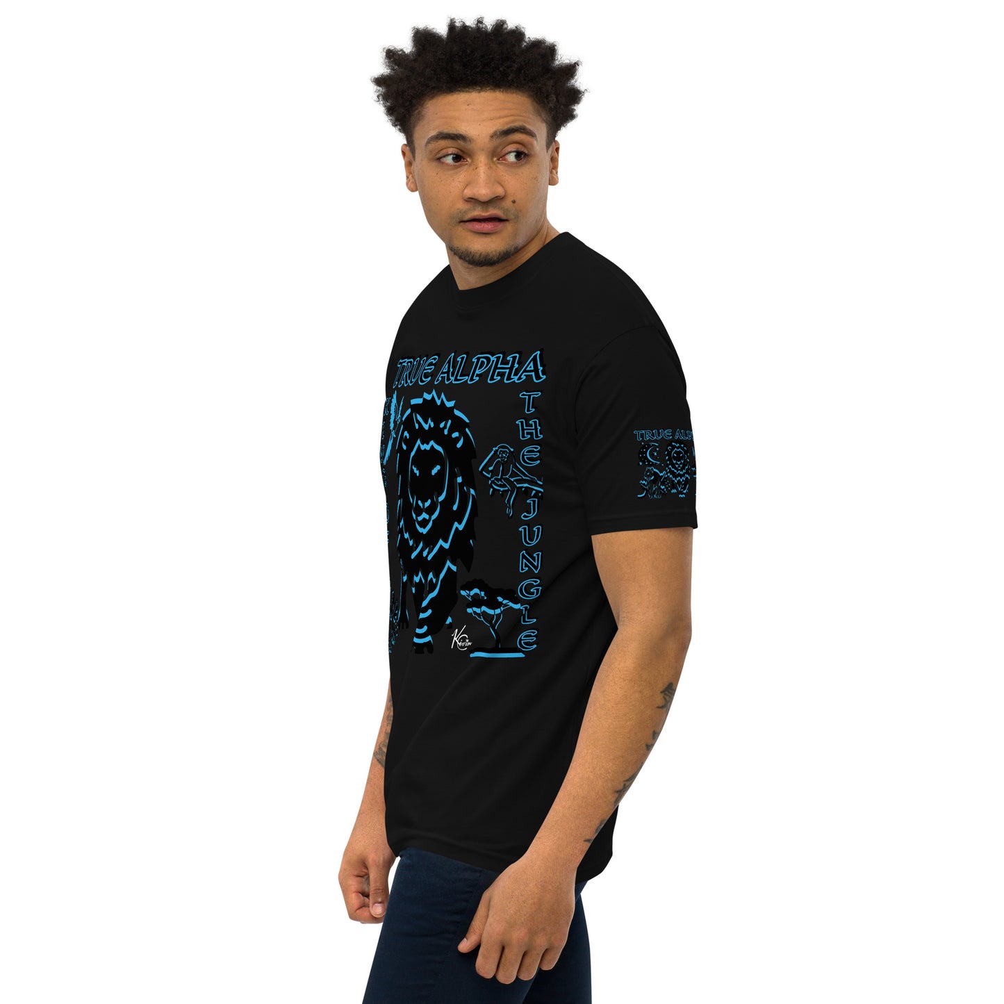 3TG True Alpha (Dark King Lineage Lion Print) T-Shirt