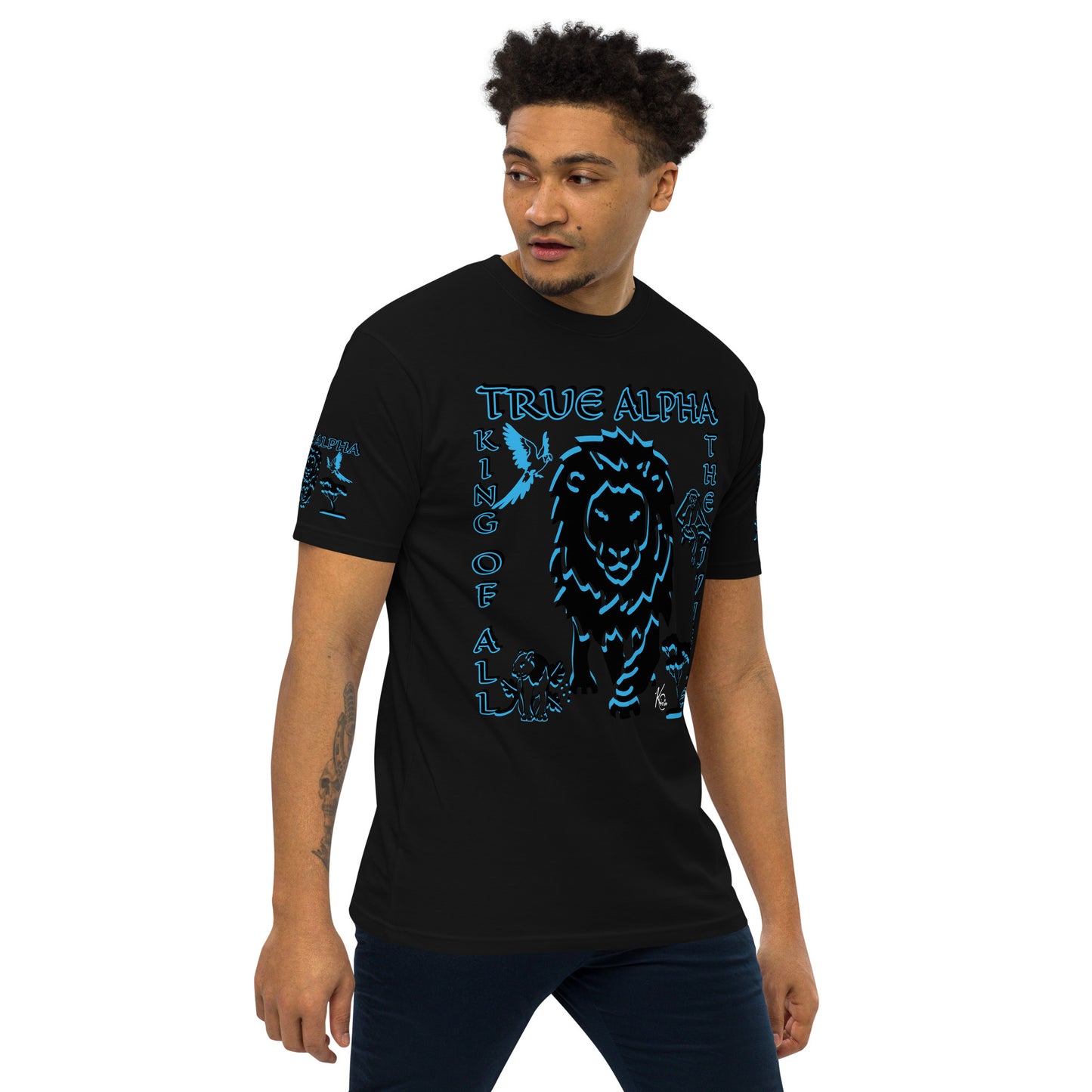 3TG True Alpha (Dark King Lineage Lion Print) T-Shirt