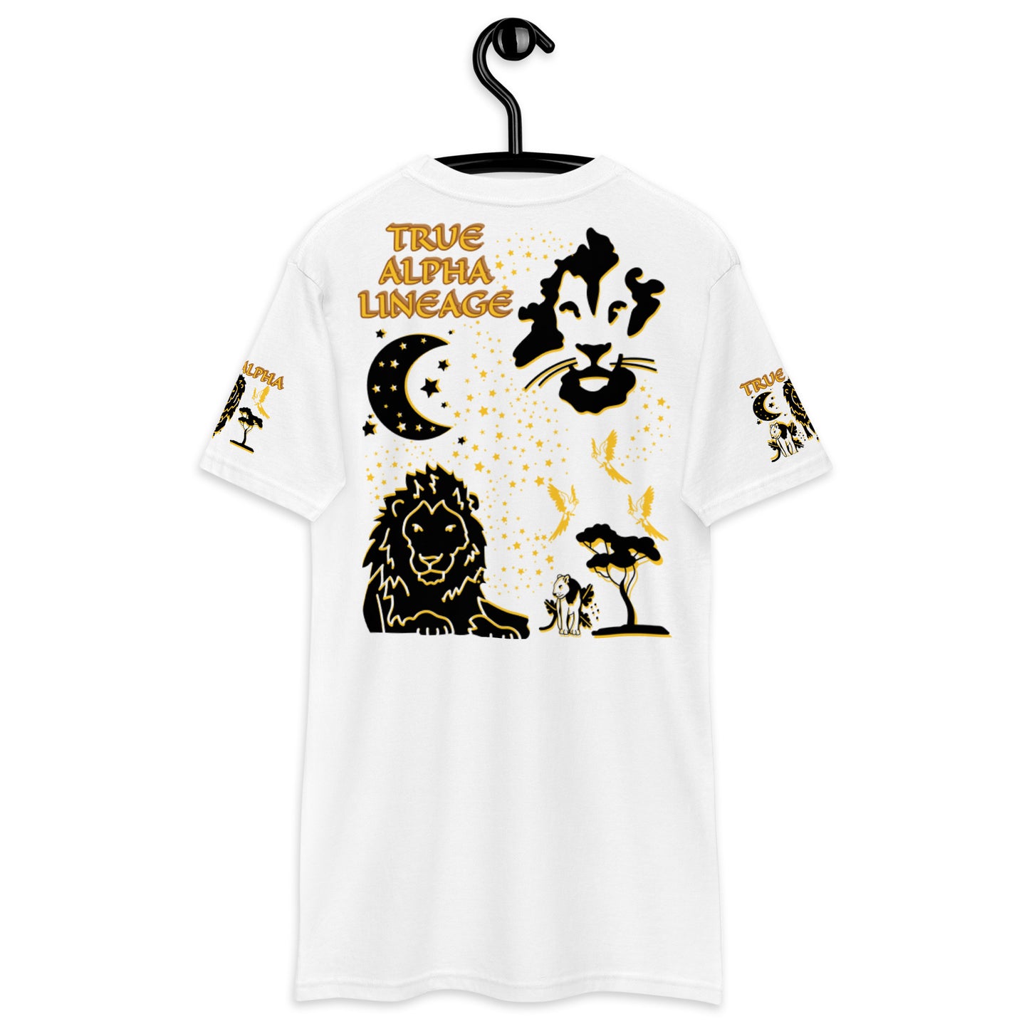 3TG True Alpha (White Gold & Onxy King Lineage Lion Print) T-Shirt