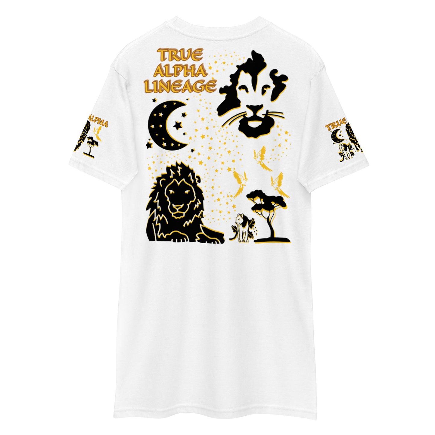 3TG True Alpha (White Gold & Onxy King Lineage Lion Print) T-Shirt