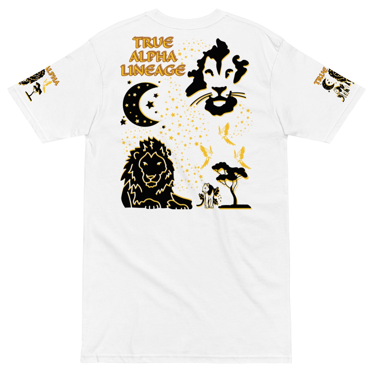 3TG True Alpha (White Gold & Onxy King Lineage Lion Print) T-Shirt