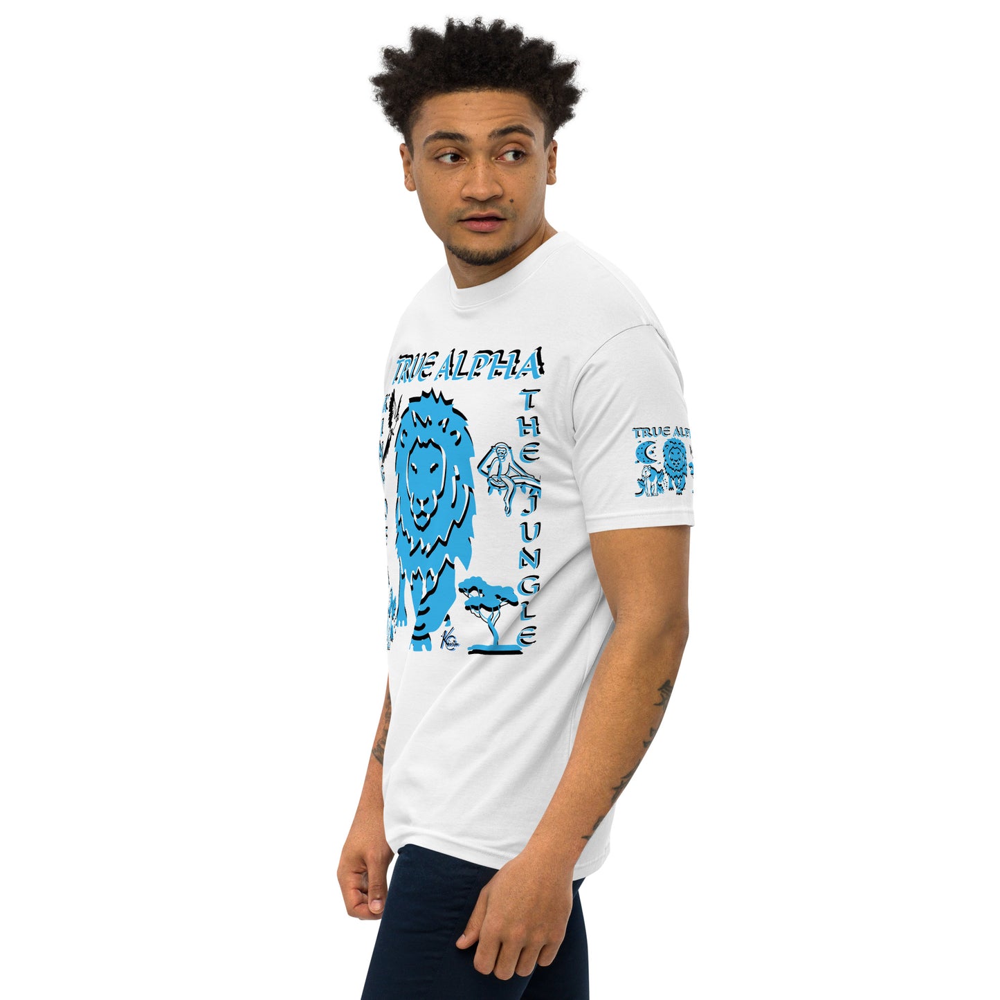 3TG True Alpha (Sky Realm Dark King Lineage Lion Print) T-Shirt