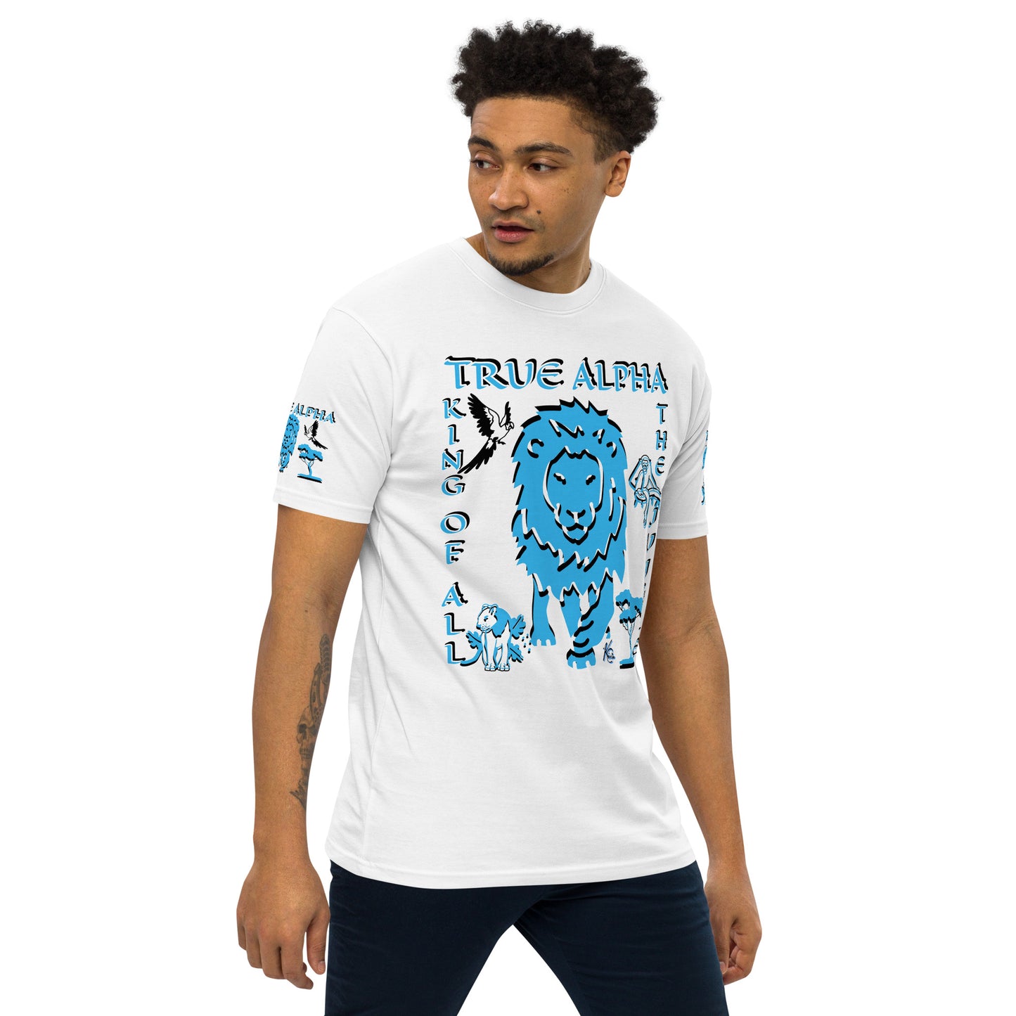 3TG True Alpha (Sky Realm Dark King Lineage Lion Print) T-Shirt