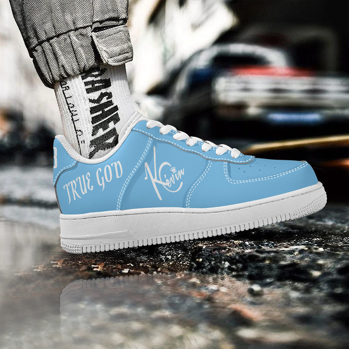 3TG True God Low-Top Shoes (Baby Blue & White Edition)