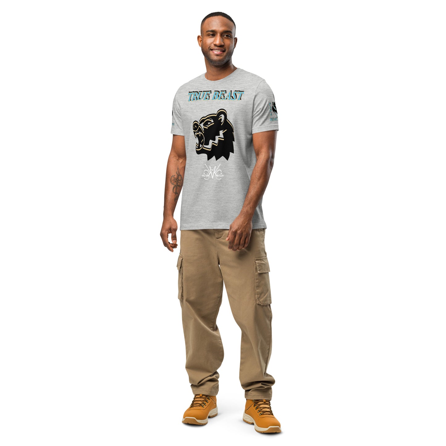 3TG True Beast Men's T-Shirt (Grey Storm Papa Bear Instinct Edition)