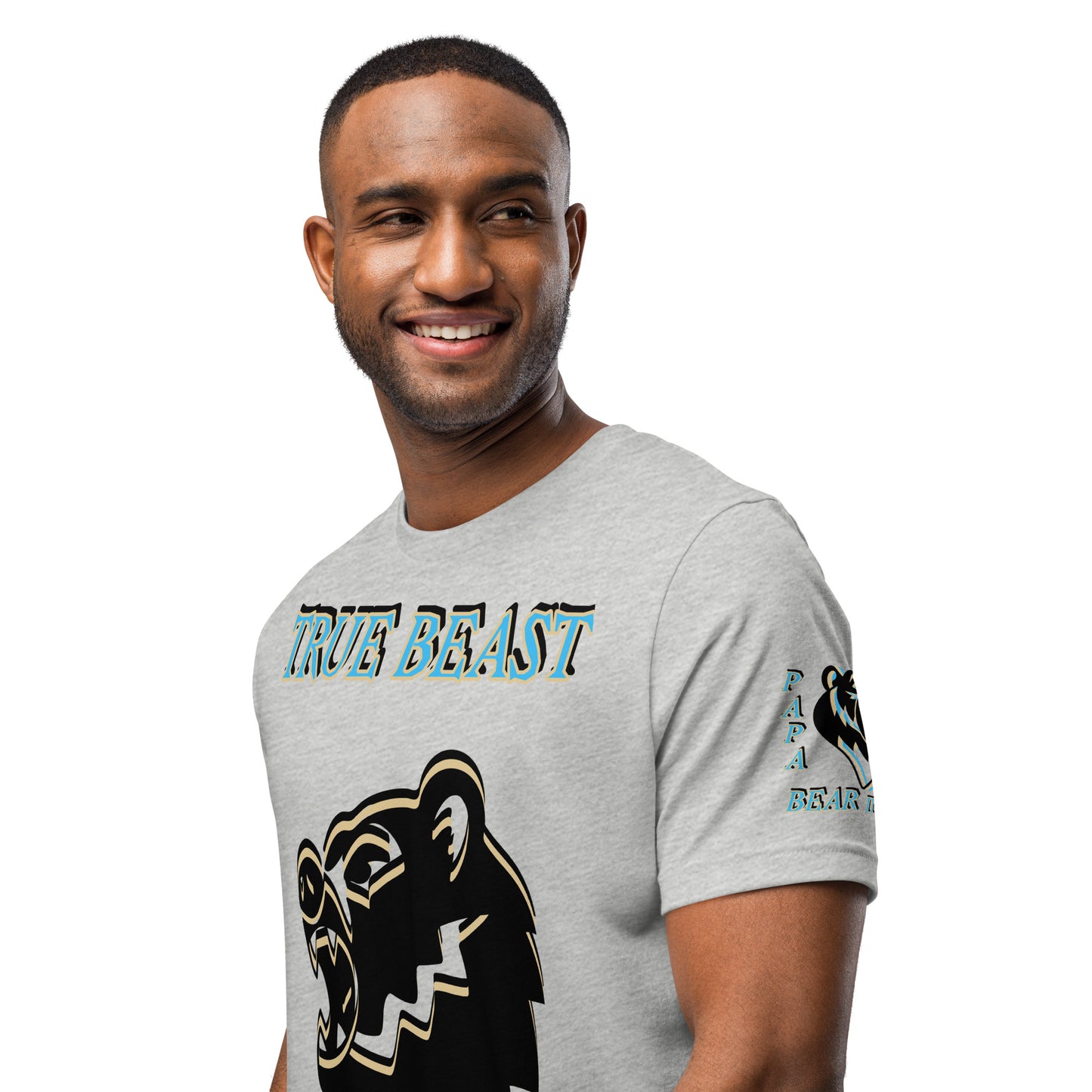 3TG True Beast Men's T-Shirt (Grey Storm Papa Bear Instinct Edition)